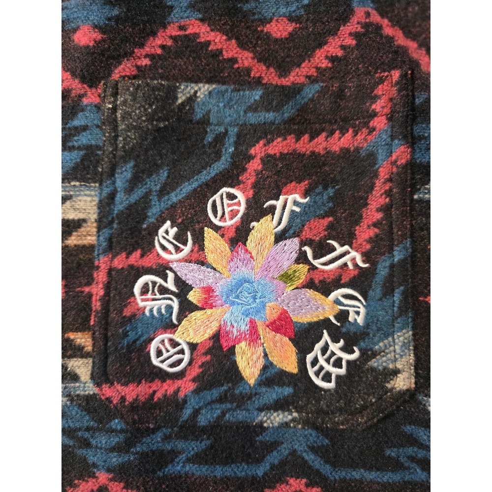 Savage Culture Western Aztec Jacket Embroidered Bull Skull Boho M/L - Picture 6 of 11